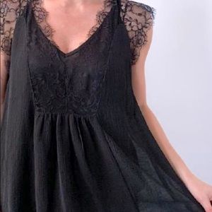 NWT Lovestitch Black Lace Top